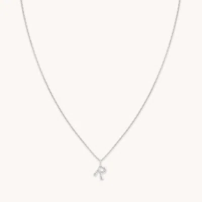 Astrid &amp; Miyu Initial Pave Pendant Necklace R In Silver In White