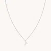 Astrid &amp; Miyu Initial Pave Pendant Necklace T In Silver