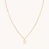 Astrid &amp; Miyu Initial Pave Pendant Necklace U In Gold