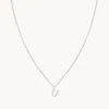 Astrid &amp; Miyu Initial Pave Pendant Necklace U In Silver