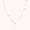 Astrid &amp; Miyu Initial Pave Pendant Necklace V In Silver