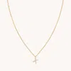Astrid &amp; Miyu Initial Pave Pendant Necklace X In Gold
