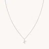 Astrid &amp; Miyu Initial Pave Pendant Necklace X In Silver