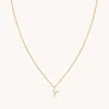 Astrid &amp; Miyu Initial Pave Pendant Necklace Y In Gold