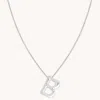 Astrid &amp; Miyu Initial Pendant Necklace B In Silver