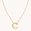 Astrid &amp; Miyu Initial Pendant Necklace C In Gold