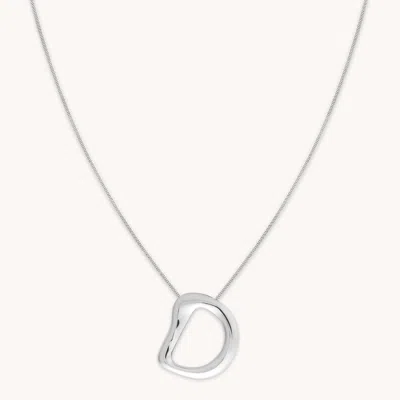 Astrid &amp; Miyu Initial Pendant Necklace D In Silver In Metallic