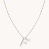 Astrid &amp; Miyu Initial Pendant Necklace F In Silver