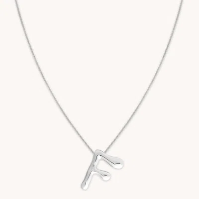 Astrid &amp; Miyu Initial Pendant Necklace F In Silver In Metallic