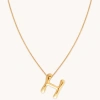 Astrid &amp; Miyu Initial Pendant Necklace H In Gold