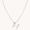 Astrid &amp; Miyu Initial Pendant Necklace H In Silver