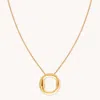 Astrid &amp; Miyu Initial Pendant Necklace O In Gold