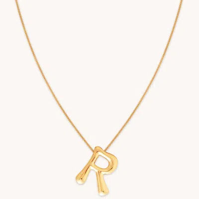 Astrid &amp; Miyu Initial Pendant Necklace R In Gold