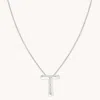 Astrid &amp; Miyu Initial Pendant Necklace T In Silver