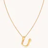Astrid &amp; Miyu Initial Pendant Necklace U In Gold