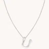Astrid &amp; Miyu Initial Pendant Necklace U In Silver