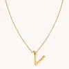 Astrid &amp; Miyu Initial Pendant Necklace V In Gold