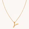 Astrid &amp; Miyu Initial Pendant Necklace Y In Gold