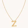 Astrid &amp; Miyu Initial Pendant Necklace Z In Gold