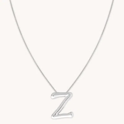 Astrid &amp; Miyu Initial Pendant Necklace Z In Silver In Metallic