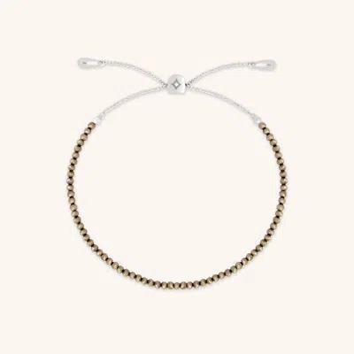 Astrid &amp; Miyu Ironstone Gemstone Bracelet In 9k White Gold In Metallic