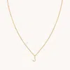 Astrid &amp; Miyu J Letter Initial Pave Pendant Necklace 39