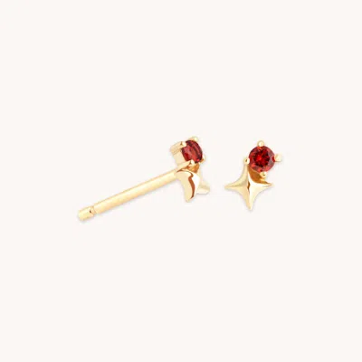 Astrid &amp; Miyu January Birthstone Earrings In Solid Gold