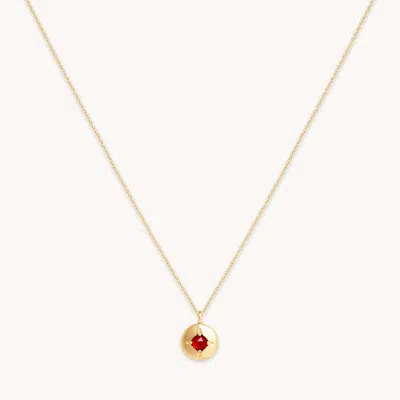 Astrid &amp; Miyu January Birthstone Necklace In Solid Gold