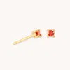 Astrid &amp; Miyu January Birthstone Stud Earrings In Gold With Garnet Cz