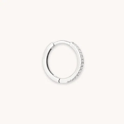 Astrid &amp; Miyu Jewelled Hoop Earring In Silver | 11.5 Mm | Jewellery By  | Zirconia Crystals &amp; In Metallic