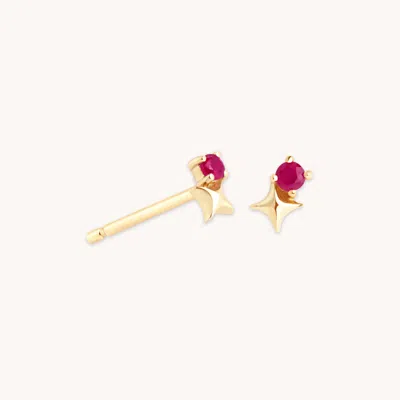 Astrid &amp; Miyu July Birthstone Earrings In Solid Gold