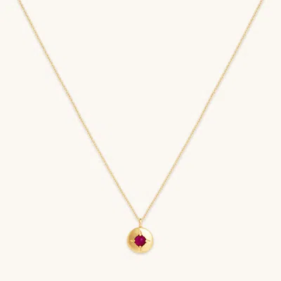 Astrid &amp; Miyu July Birthstone Necklace In Solid Gold