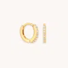 Astrid &amp; Miyu June Birthstone Huggies In Gold With Moonstone Cz