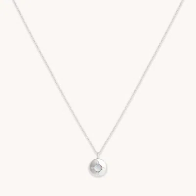 Astrid &amp; Miyu June Birthstone Necklace In Solid White Gold In Metallic