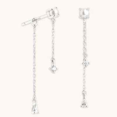 Astrid &amp; Miyu Lab Diamond &amp; Pearl F&amp;b Drop Studs