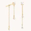 Astrid &amp; Miyu Lab Diamond &amp; Pearl F&amp;b Drop Studs