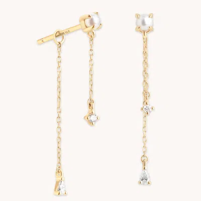 Astrid &amp; Miyu Lab Diamond &amp; Pearl F&amp;b Drop Studs