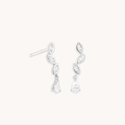 Astrid &amp; Miyu Lab Diamond Marquise Cluster Charm Earrings In Metallic