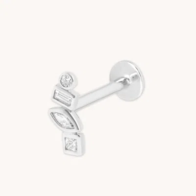 Astrid &amp; Miyu Lab Diamond Multi Cluster Piercing Stud In Metallic