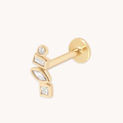 Astrid &amp; Miyu Lab Diamond Multi Cluster Piercing Stud In Gold