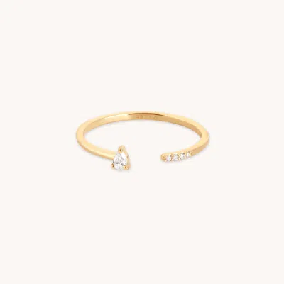 Astrid &amp; Miyu Lab Diamond Pear Pave Wrap Ring In Gold