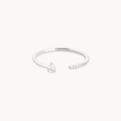 Astrid &amp; Miyu Lab Diamond Pear Pave Wrap Ring In Metallic