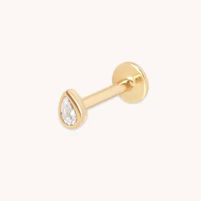 Astrid &amp; Miyu Lab Diamond Pear Piercing Stud In Gold