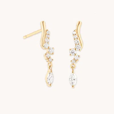 Astrid &amp; Miyu Lab Diamond Statement Wave Cluster Studs