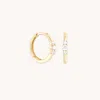 Astrid &amp; Miyu Lab Diamond Triple Stone Hoops
