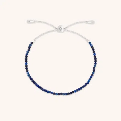 Astrid &amp; Miyu Lazurite Gemstone Bracelet In 9k White Gold In Blue