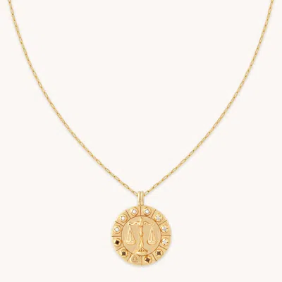 Astrid &amp; Miyu Libra Bold Zodiac Pendant Necklace In Gold