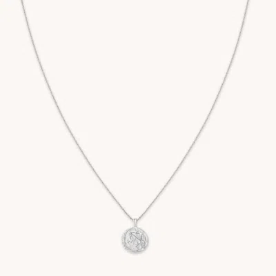 Astrid &amp; Miyu Libra Zodiac Pendant Necklace In Silver In Metallic