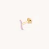 Astrid &amp; Miyu Lilac Enamel Wave Piercing Stud In Solid Gold