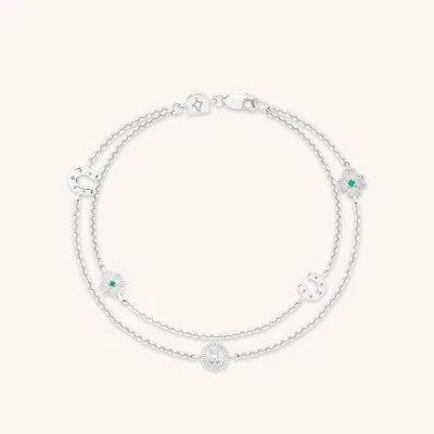 Astrid &amp; Miyu Lucky Charm Bracelet In Metallic